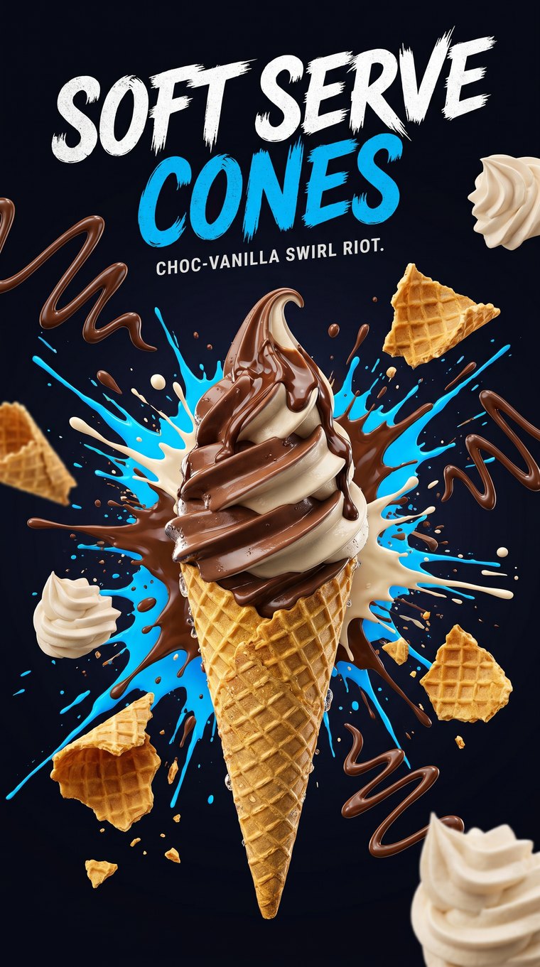 Blue Bunny Soft Chocolate Vanilla Cones — Mohawk Melts